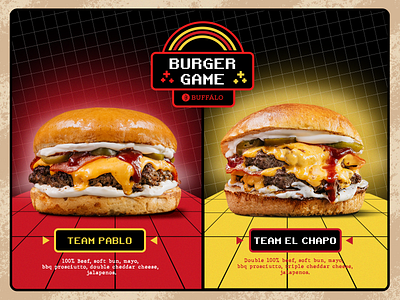 BUFFÁLO - Burger Game art burger cool design game graphic design illustration illustrator retro