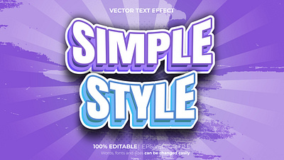 Simple Style Editable 3D text effect Style blue text typographic