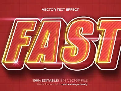 Fast Editable 3D text effect Style typographic typography