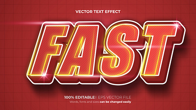 Fast Editable 3D text effect Style typographic typography