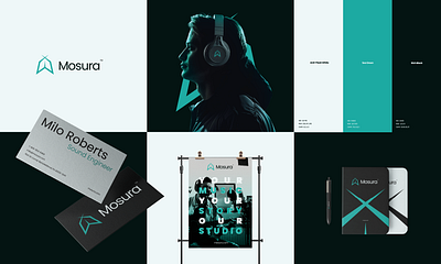 Mosura - Recording Studio brand identity audio brand brand identity branding clean creative identity logo logo design logo type logos mark minimalist modern portfolio professional simple studio symbol visual identity