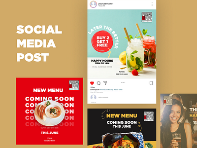 Social Media Post For Cafe animation bar branding cafe design dribbble. web goa illustration instagram logo marketing post pub social media ui website