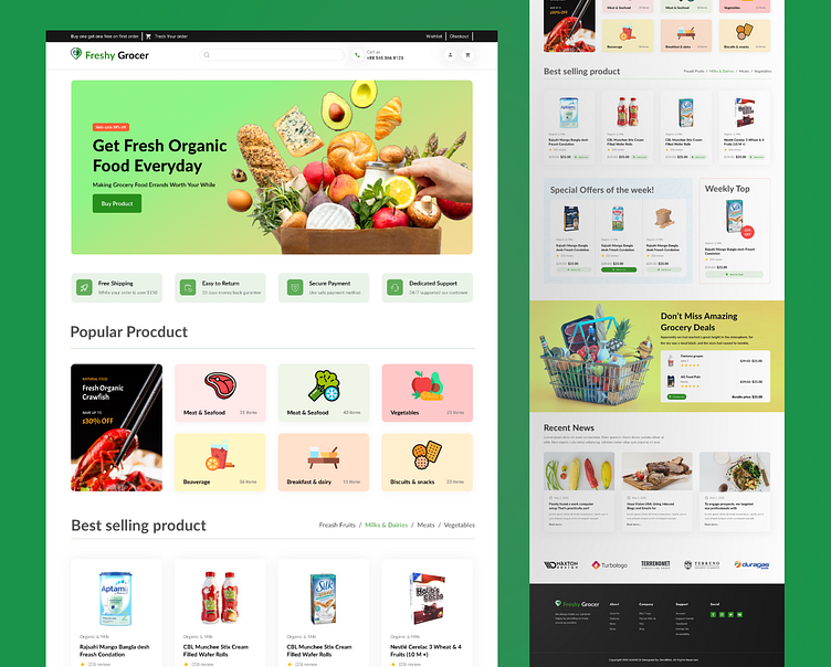 Organic Grocery Store by Shah Alom on Dribbble