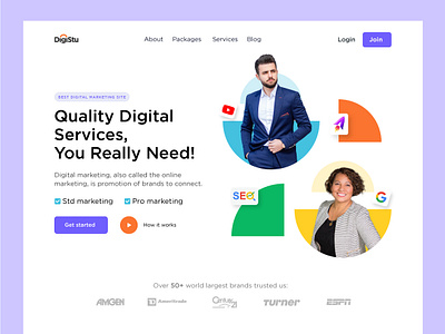 DigiStu Landing Page UI design. design digital figma homepage interfacedesign landingpage marketing productdesign template ui uidesign uikits uiux userexperience userinterface ux uxdesign webdesign webpage website