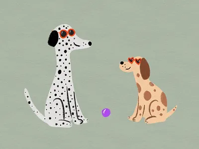 Cool doggos bespoke digital illustration dogs drawing illustration procreate