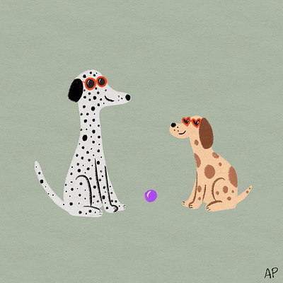 Cool doggos bespoke digital illustration dogs drawing illustration procreate