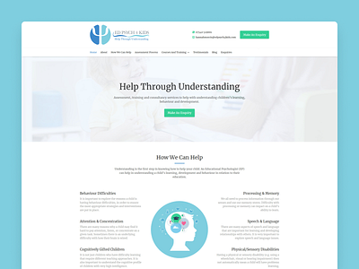 Psychologist Website Design blue green landing personal psychologist ui ux website