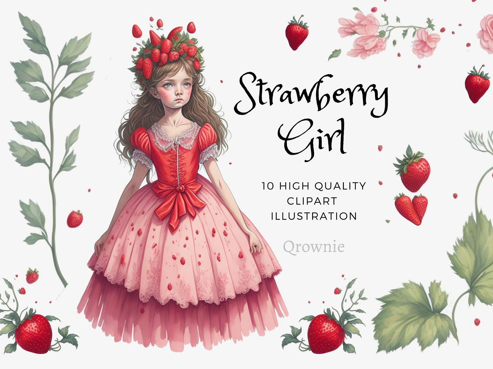Strawberry Girl clipart by qrownie on Dribbble