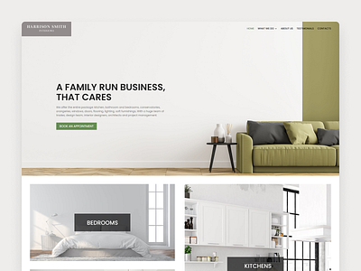 Interior Designer Website Design corporate green grey interior ui ux website