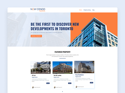 Real Estate Agency Website Design blue corporate orange real estate ui ux website