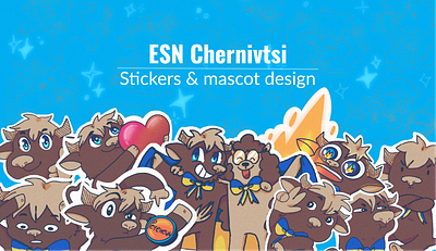 ESN Chernivtsi mascot & stickers design cartoon character design design digital art graphic design illustration social media design sticker stickers stickers for messengers