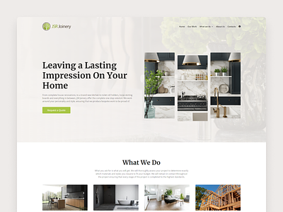 Joinery Website Design corporate green grey landing ui ux website
