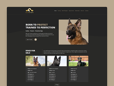 Dog Training Website Design animal black corporate dark dog landing trainer training ui ux website