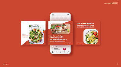 Keto Vegetarian Social Media branding design graphic design instagram keto logo red social media template vector vegetarian