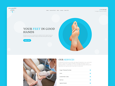 Podiatry Clinic Website Design blue corporate feet foot landing podiatry ui ux web web design website