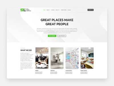 Construction Company Website Design construction corporate green grey landing ui ux web design website