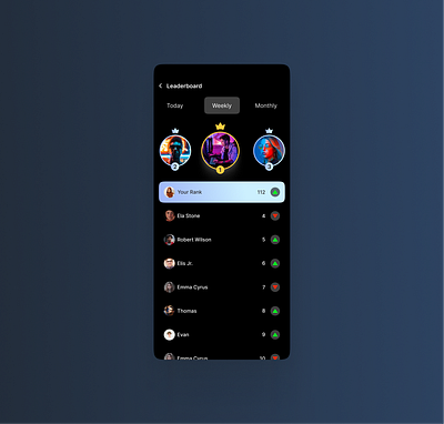 Daily UI 019 - Leaderboard app branding daily daily ui dailyui figma game game ui leaderboard mobile app ranking ui ui challange uiux user interface