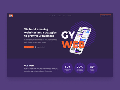 Web Design and Development Company Website Design corporate landing orange portfolio purple ui ux web design website