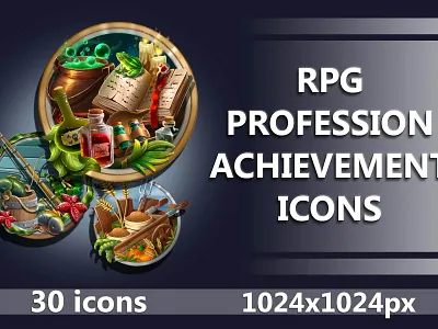 Achievement RPG Icons 2d achievement achievements asset assets craftpix fantasy game game assets gamedev icon icons illustration indie indie game mmo mmorpg rpg set sets