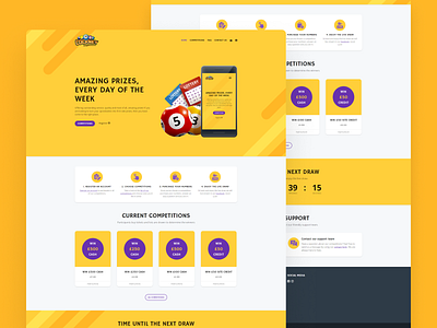 Lottery Website Design corporate gambling landing lottery purple ui ux web design website yellow