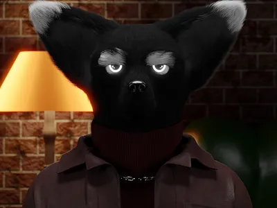 Bouncer 3d 3d model 3dart blender character characterdesign clothing collection design fox fur illustration modeling nft nftart nfts saga