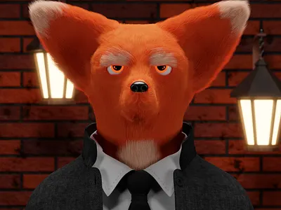 Detective 3d 3d model 3dart blender character characterdesign clothing collection design fox fur illustration modeling nft nftart nfts saga
