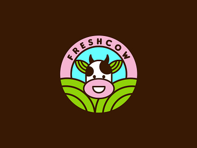 Freshcow Logo branding cow logo design flat graphic design icon illustration logo milk logo vector