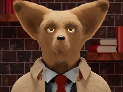 Journalist 3d 3d model 3dart blender character characterdesign clothing collection design fox fur illustration modeling nft nftart nfts saga