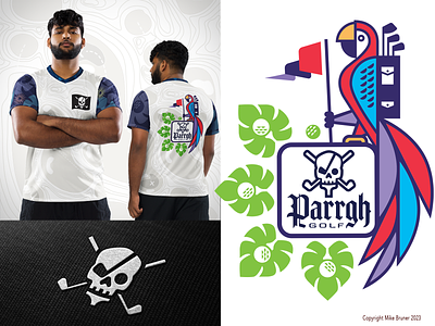 Parrgh Golf_tee_parrot branding bruner design design wisely golf graphic icon illustration logo mike parrgh parrot pirate treasure tropical ui vector