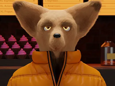 Influencer 3d 3d model 3dart blender character characterdesign clothing collection design fox fur illustration modeling nft nftart nfts saga