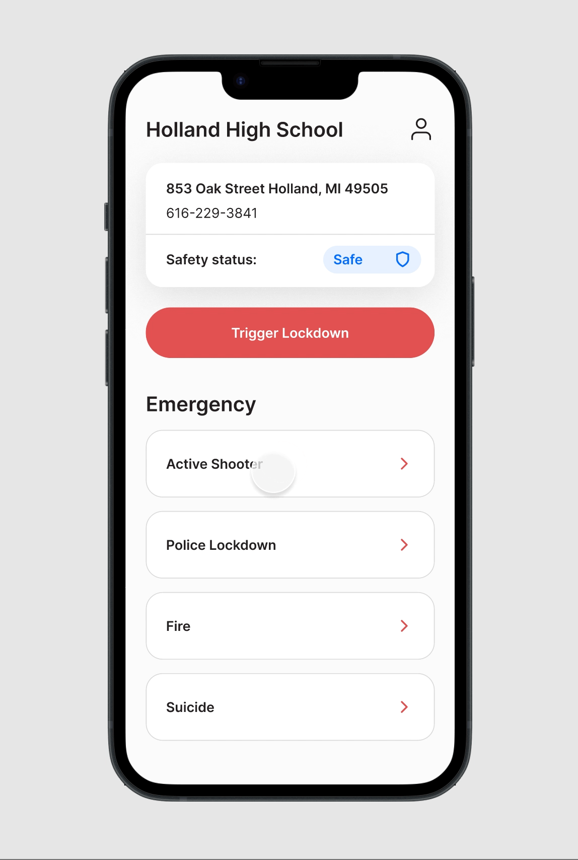 Crisis Alert - Initial Prototype animation app design ui ux