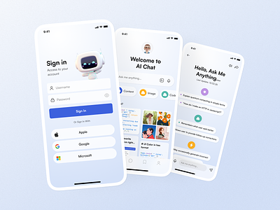 AI Chatbot UI design ai chat ai chat ui kit ai chatbot ui kit ai ui kit app application chat gpt chatbot design gpt insp inspiration ios light mobile ui ui app ui design ui kit ux