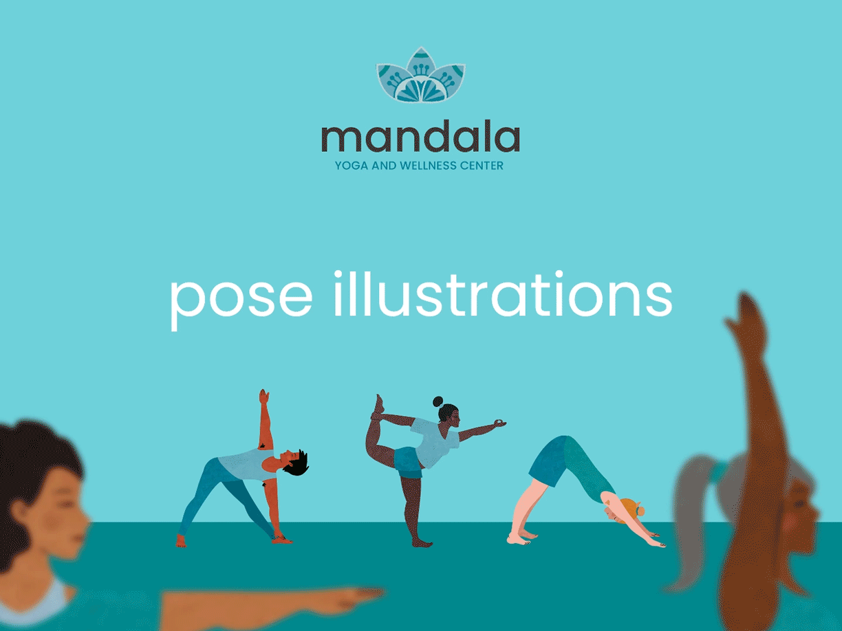 Mandala Yoga Brand Illustrations design graphic design illustration motion graphics pose vector yoga