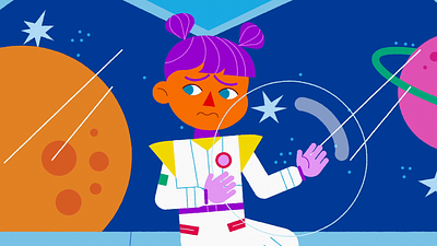 Astronaut Dreams Take Flight 2d animation adventure animated series animation astronaut autonomy character animation character illustration children discover dreams empowering girl girlpower independence mom parenthood parenting space space odyssey