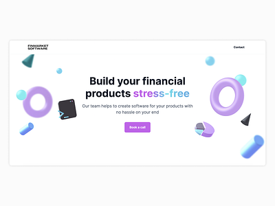 Finmarket Software — landing page 3d illustration ui ux website