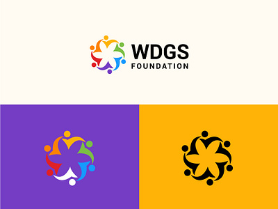 WDGS Foundation Logo Design. a b c d e f g h i j k l abstract brandidentity branding colorful creative design graphic design group icon logo logodesign logoinspiration m n o p q r s t u v w x y z man modern multicolor people team visualidentity