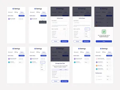 Settings User Management account app mobile permissions roles settings usermanagement users