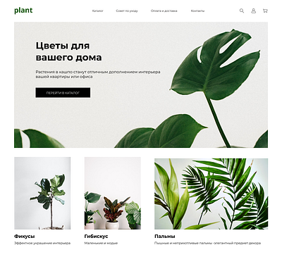 Web-design for plants shop branding design junior ui webdesign