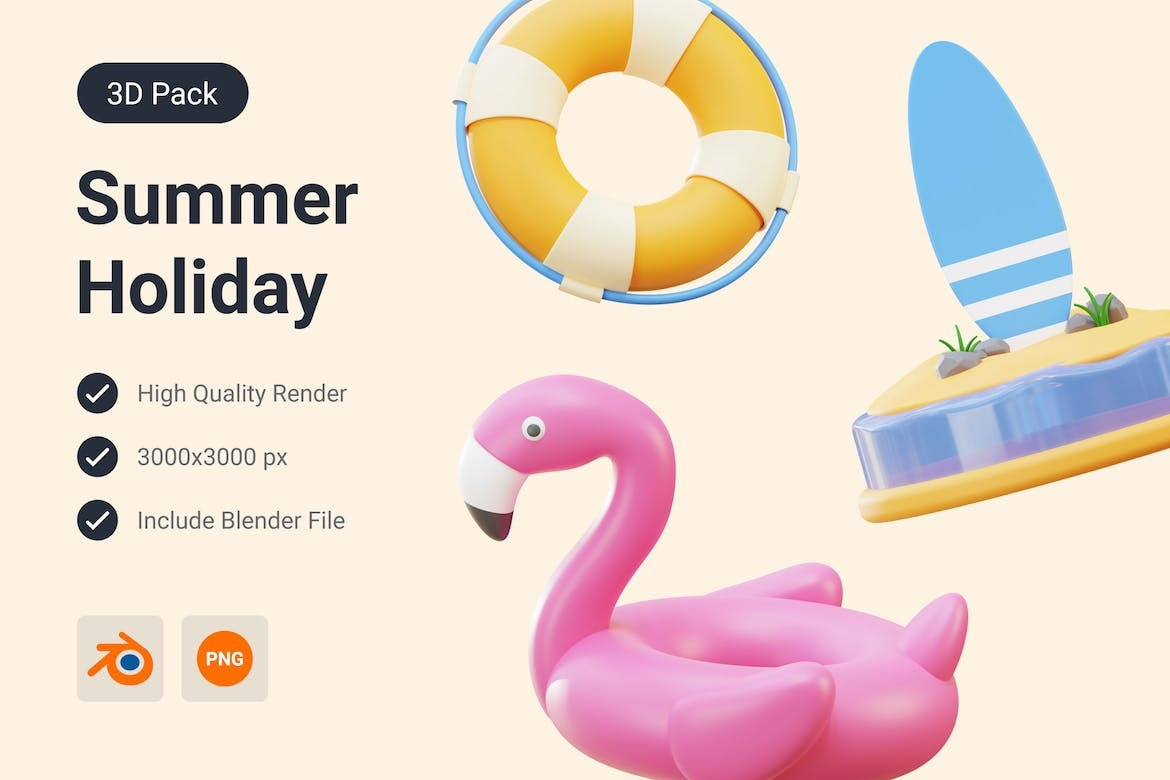 Summer Holiday at Beach 3D Illustration art artist artwork coreldraw creative cuberto designer digitalart freelance graphic graphic design graphicdesign graphics illustrator inspiration logodesign motion designer photoshop poster vector