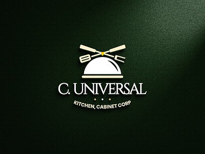 C. Universal Kitchen logo 3d branding design graphic design illustration logo typography vector