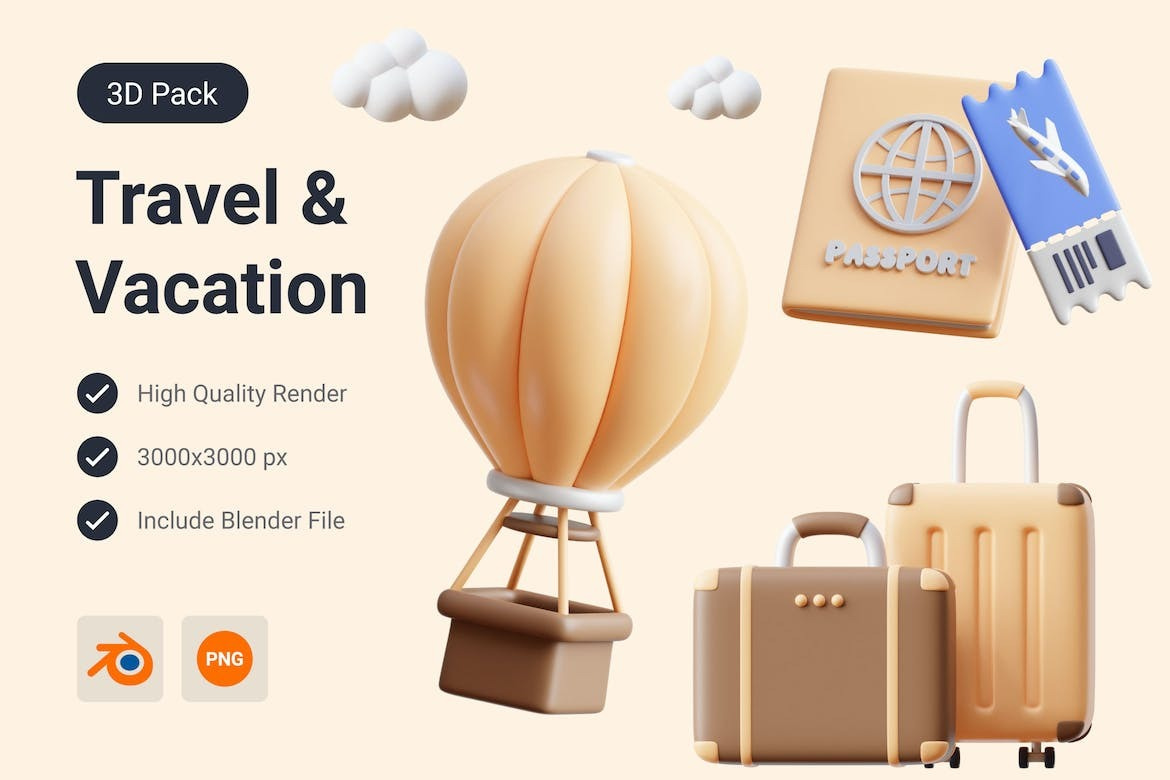 Travel & Vacation 3D Illustration art artist artwork coreldraw creative cuberto designer digitalart freelance graphic graphic design graphicdesign graphics illustrator inspiration logodesign motion designer photoshop poster vector