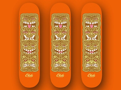 Tiki Heads branding deck graphic hawaii illustration skate skateboard tiki tiki head tropical