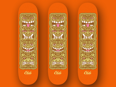 Tiki Heads branding deck graphic hawaii illustration skate skateboard tiki tiki head tropical