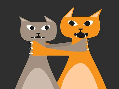 Cat fight illustration adobeillustrator creative workout graphic design illustration