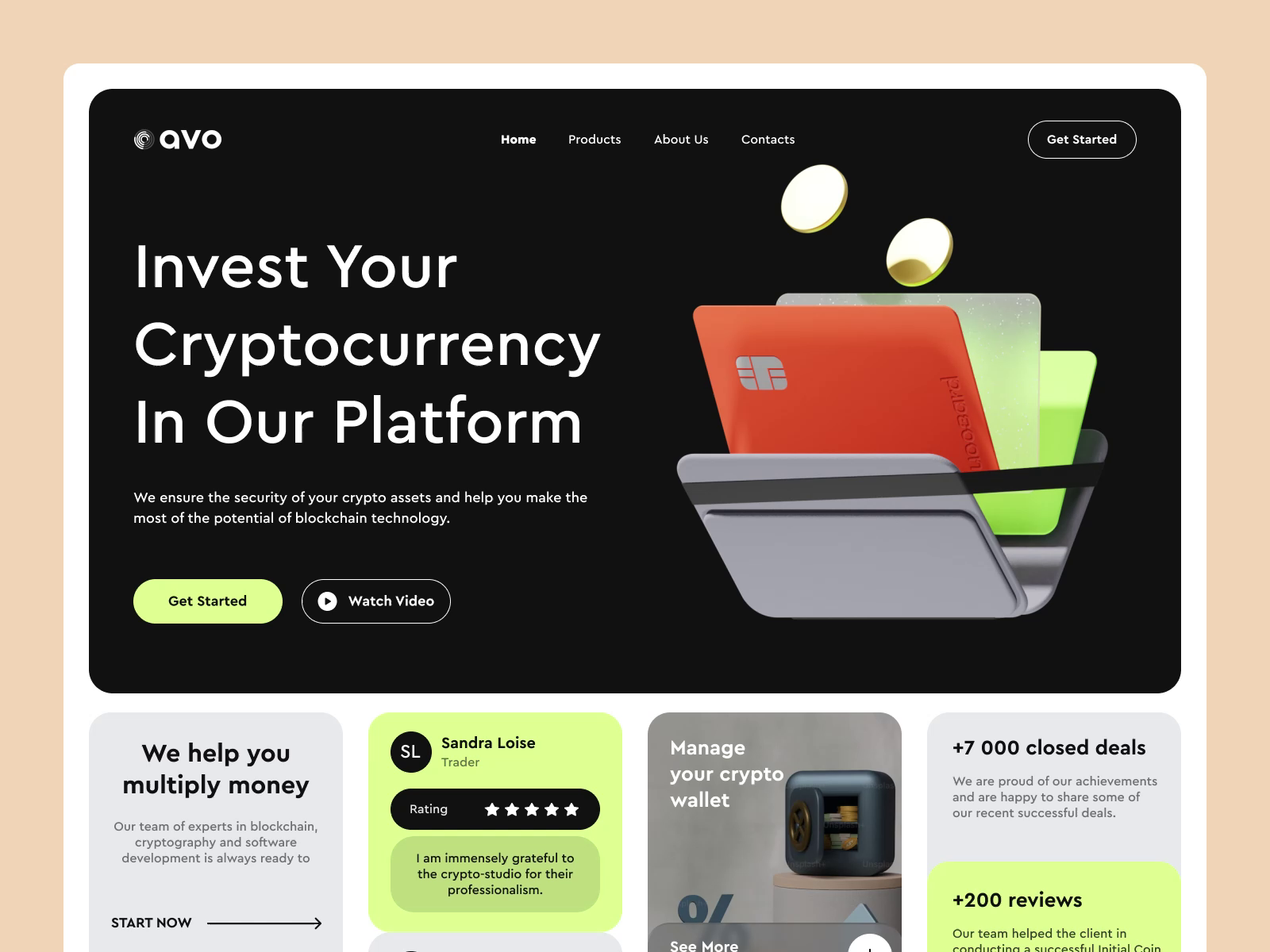 3D Animation. Crypto Agency Website by Lera Horbachova on Dribbble