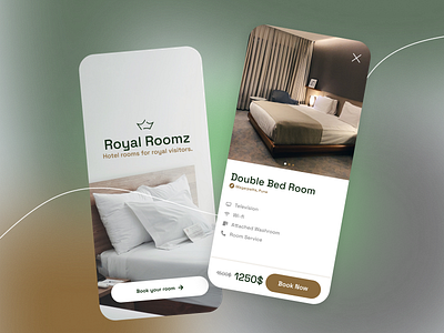 Royal Roomz - Hotel room booking App app branding design figma mobile ui ux