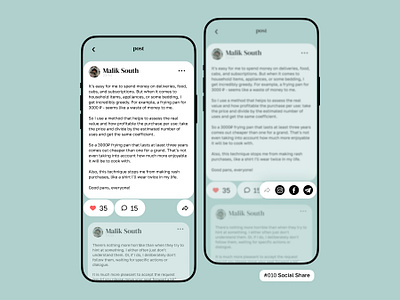 Social Share #010 Daily UI daily ui share social share ui