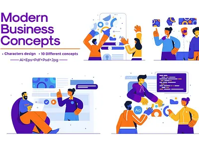 Modern Oversize Styled People and Business Concept art clean concept digital art digital illustration digital painting flat icon illustraion illustration illustration art illustration digital landing page logo minimal modern simple ui web website