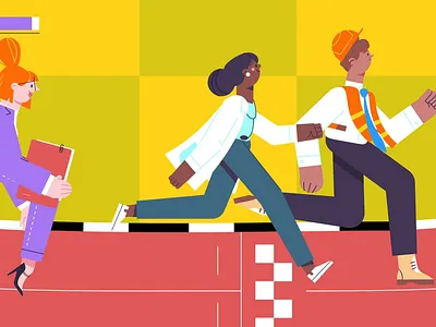 From Student to Pro animation career character character animation character illustration dream evolution fun growth illustration morphing pro run run cycle running running cycle students transformation vector illustration walk cycle