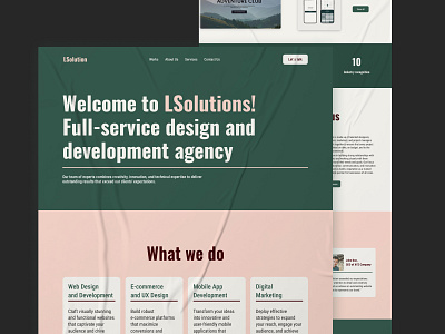 LSolution - Landing page agency colours design interface landing page main page minimal trend typo ui ui design ux web design web site